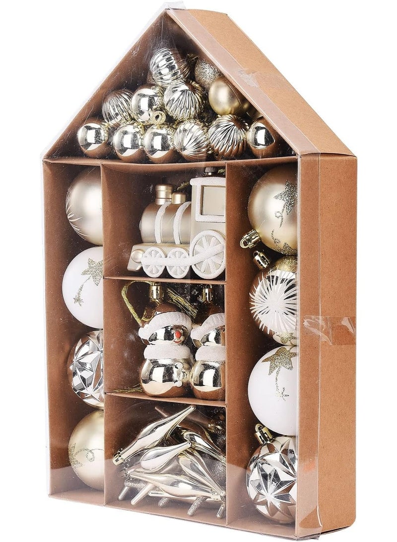 70pcs Christmas Balls Ornaments Set, Christmas Tree Ornament, Shatterproof Christmas Ball Decoration Hanging Tree Ornament Assortment Set Decor Holiday Wedding Party with Reusable Gift Box - Image 2