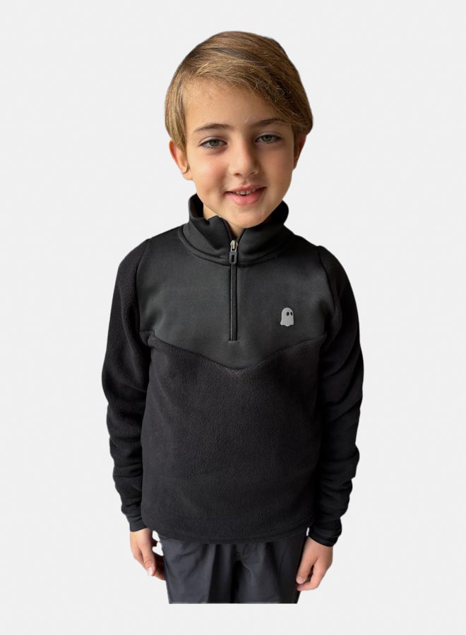 Ghost Unisex 1/4 Zip Fleece - Black - Image 2