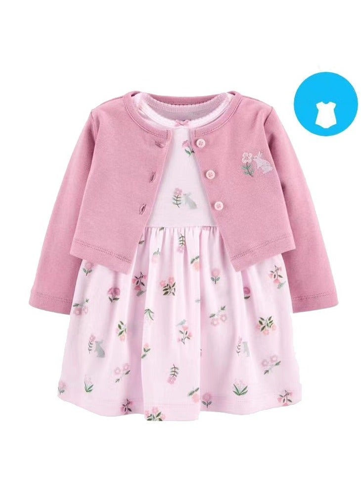 RedMapleTEK 2-Piece Set Of Baby Girl Jacket And Short-Sleeved Dress - Image 1