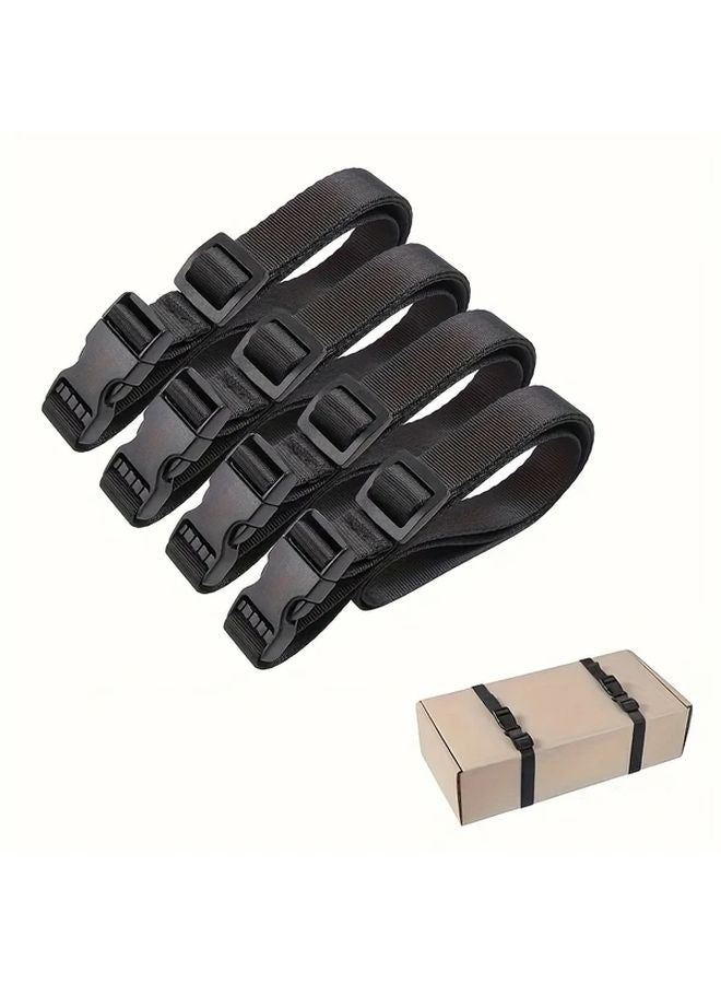 4pcs Adjustable Nylon Utility Straps With Easy Release Buckle For Hiking Travel Outdoor Adventures Black - Image 2
