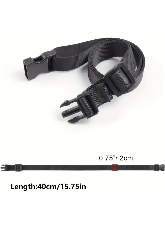 4pcs Adjustable Nylon Utility Straps With Easy Release Buckle For Hiking Travel Outdoor Adventures Black - Image 3