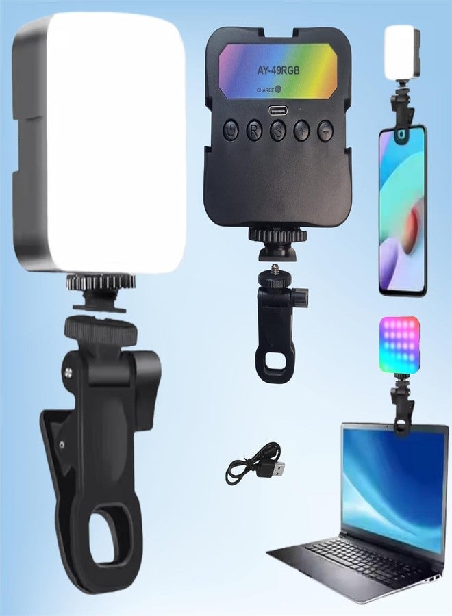 FKU Neck Phone Holder POV/Vlog Neck Mount with Phone Clip,RGB FIL Light Hands Free Selfie Mount Video Recording for All Phones for Camera GoPro Insta360 (Magnetic Version with Fill Light) - Image 3