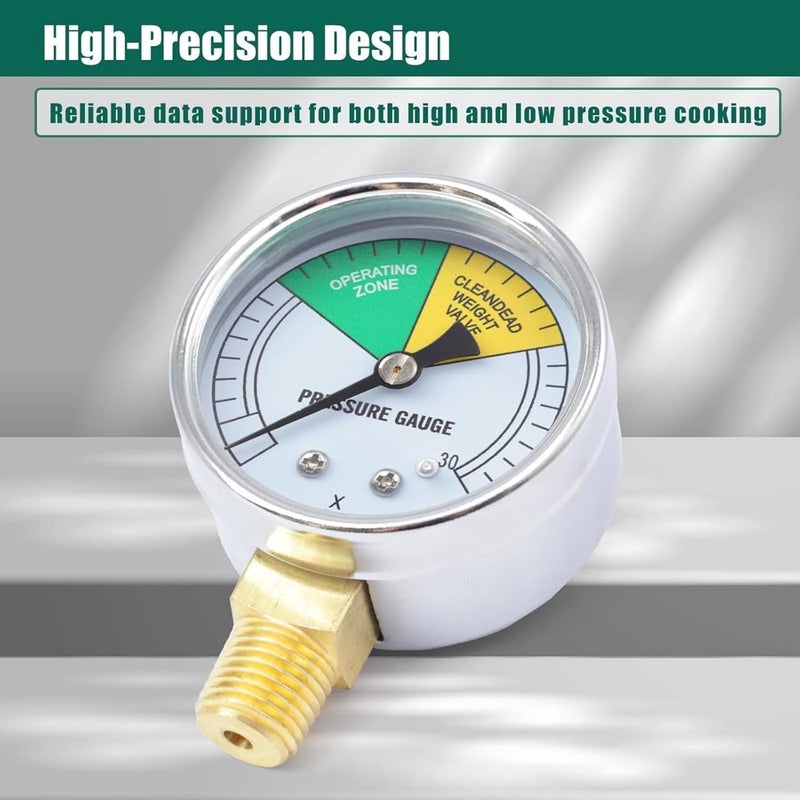 Wide range usage design High Precisions Pressure Gauge 0-30PSI Cooker Instrument Stainless Steel Texture Suitable for Safe Pressure Fryers Gauge Climate adapted upgraded quality - Image 2