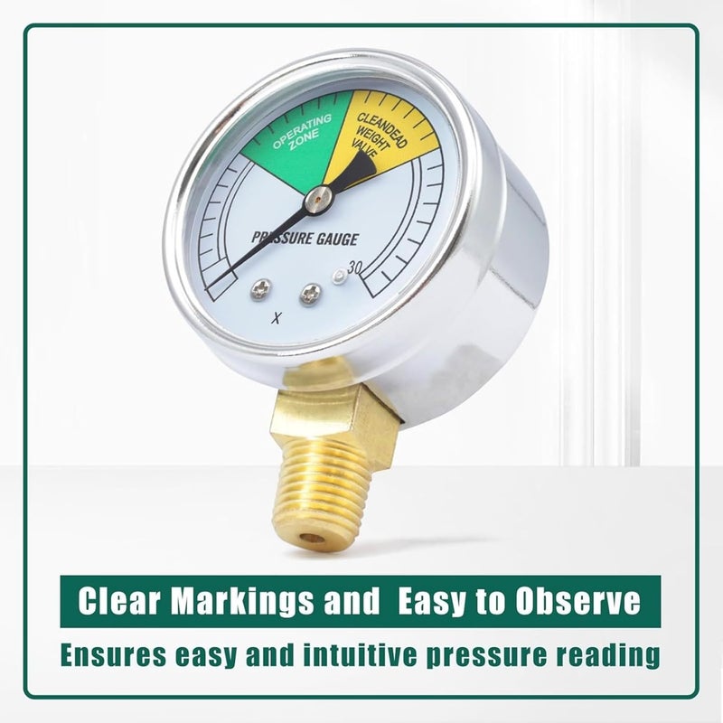 Wide range usage design High Precisions Pressure Gauge 0-30PSI Cooker Instrument Stainless Steel Texture Suitable for Safe Pressure Fryers Gauge Climate adapted upgraded quality - Image 4