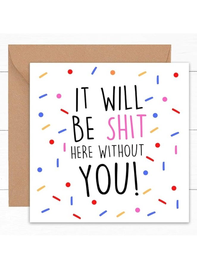 بطاقة مغادرة مضحكة | بطاقات الوظيفة الجديدة | وداعا زميل العمل | حظا سعيدا مبروك | ترك الهدايا والعروض الوظيفية | 14 سم