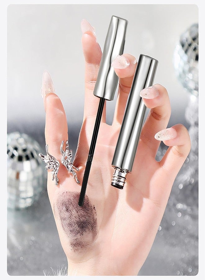 HUDABABY Waterproof Metal Wand Natural Washable Mascara, Steel Pipe Eyelash Primer Waterproof Long Lasting Lash Extensions Mascaras Long Lasting Smudge-Proof No Flaking (2 PCS and 1pcs Eyelash curler tool) - Image 2