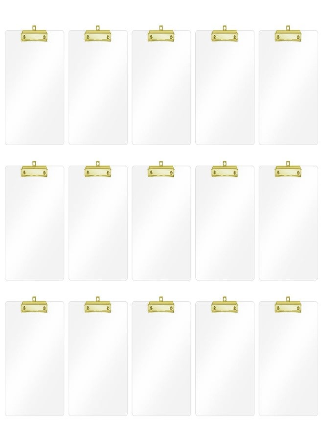Honagu Acrylic Clear Clipboards, 8.5x11 Plastic Clipboard with Gold Strong Clip Hidden Hanging Hole, A4 Letter Size Clipboards for Nurses, Doctors, Art Student, Teachers,School & Office Supplies, 15PC - Image 1