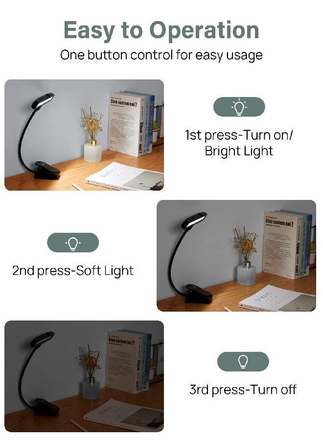 Kootek Kootek Music Stand Light, Clip On Piano Lights 10 LED Adjustable Neck Rechargeable USB Orchestra Light Book Lamp  - Image 4