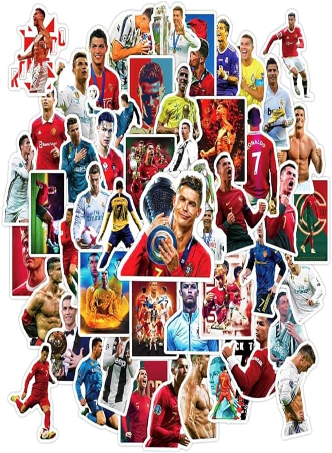 FASHION MANIA fashion mania 50 Pcs Soccer Star C Ronaldo Commemorative Stickers,Waterproof PVC, DIY Luggage Guitar Laptop 