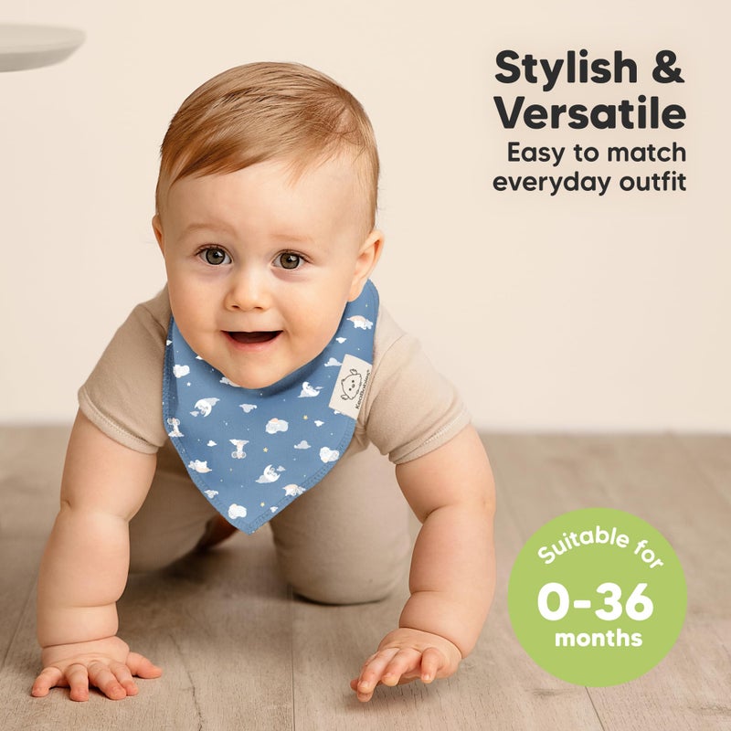 KeaBabies 8-Pack Organic Baby Bandana Bibs for Girls - Super Absorbent Triangle Baby Bibs for Drooling and Teething Infant, 100% Cotton Extra Soft for Newborn, Infant 0-36 Months (Dreamers) - Image 4