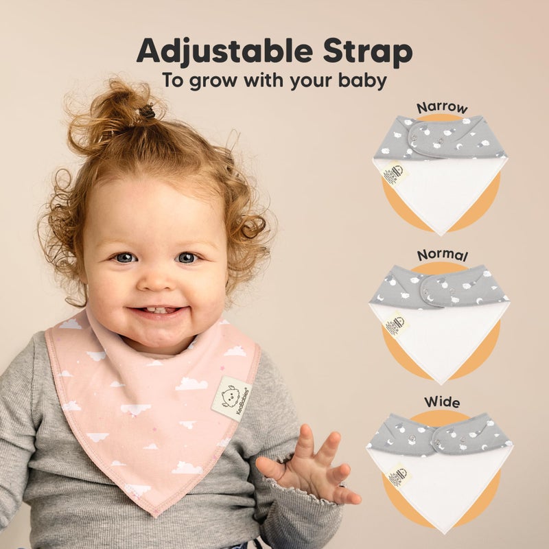 KeaBabies 8-Pack Organic Baby Bandana Bibs for Girls - Super Absorbent Triangle Baby Bibs for Drooling and Teething Infant, 100% Cotton Extra Soft for Newborn, Infant 0-36 Months (Dreamers) - Image 3