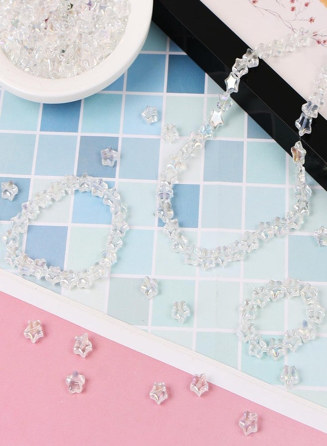 EVERMARKET 200 Pcs Crystal Star Beads for Jewelry Making, Bulk 8mm Cute Plating Color Loose Beads Charms with Box, Spacer Beads for DIY Crafts (White AB) - Image 3