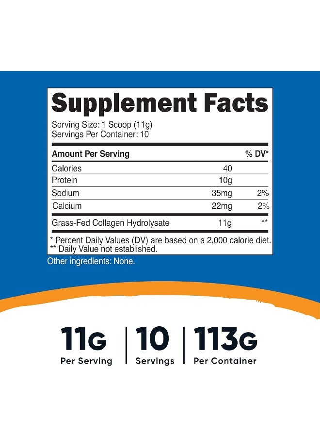 Nutricost مسحوق الكولاجين من الأبقار التي تتغذى على العشب 4 أونصات (بدون نكهة) - خالي من الجلوتين وغير معدل وراثيًا - Image 2