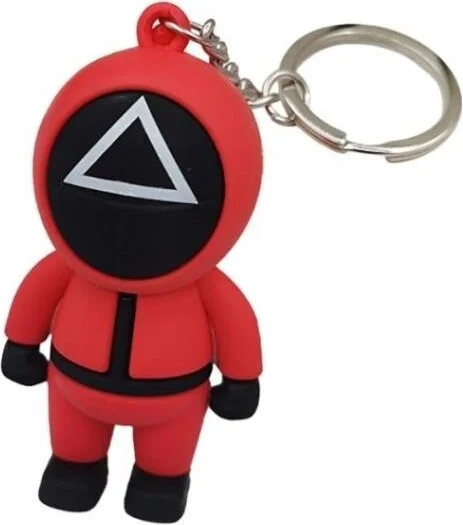 MiniHome Squid Game Triangle Figure Keychain + Bracelet