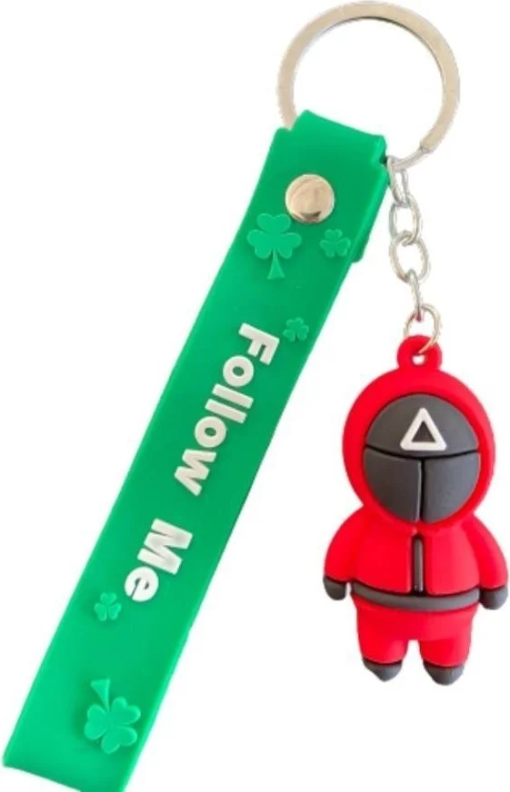 MiniHome Squid Game Triangle Figure Keychain + Bracelet