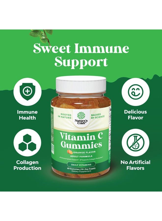Natures Craft Chewable Vitamin C Gummies for Adults - Halal Vitamin C Immune Support Gummies - Ascorbic Acid Natural Gummy Immune Booster for Adults and Natural Cold Remedy Gummy Vitamins  - Image 3