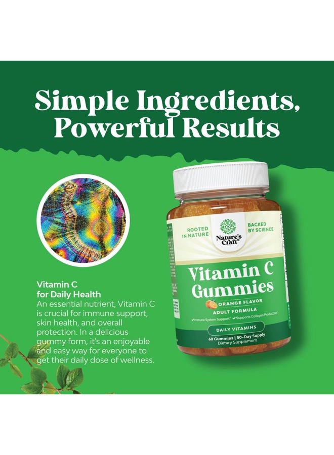 Natures Craft Chewable Vitamin C Gummies for Adults - Halal Vitamin C Immune Support Gummies - Ascorbic Acid Natural Gummy Immune Booster for Adults and Natural Cold Remedy Gummy Vitamins  - Image 4