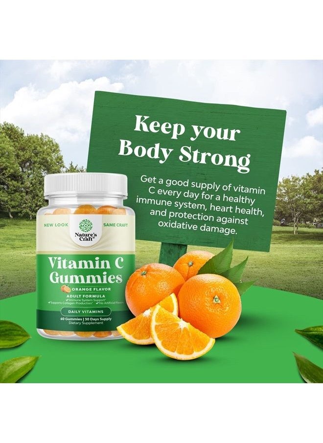 Natures Craft - Chewable Vitamin C Gummies for Adults - Halal Vitamin C Immune Support Gummies - Ascorbic Acid Natural Vitamin C Gummy Immune Booster for Adults and Natural Cold Remedy Gummy Vitamin C Vitamins - Image 1
