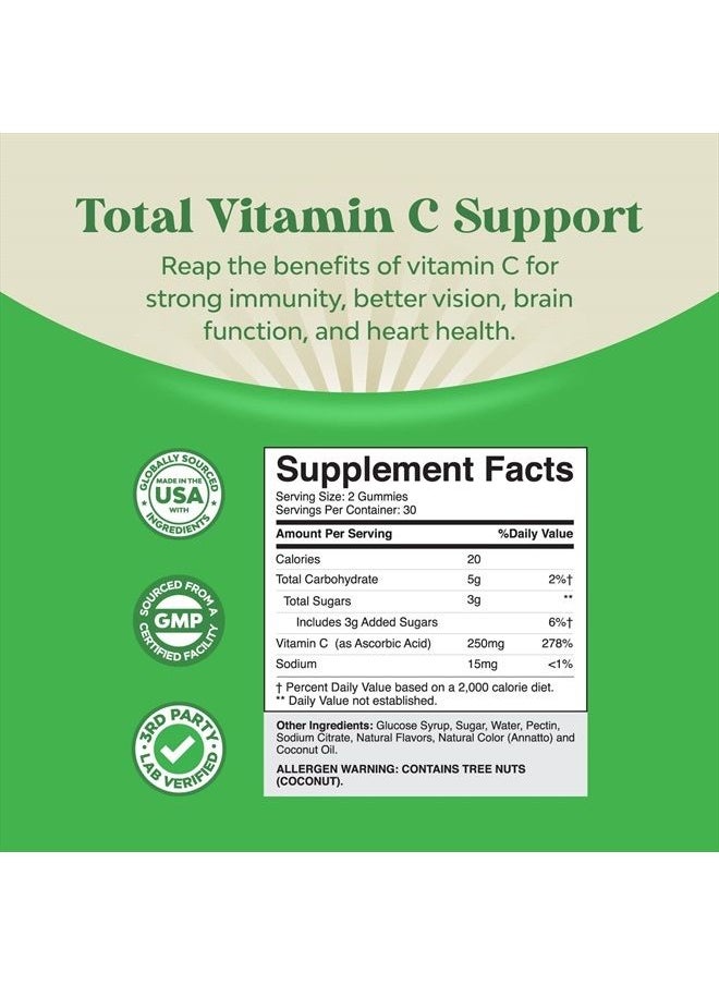 Natures Craft - Chewable Vitamin C Gummies for Adults - Halal Vitamin C Immune Support Gummies - Ascorbic Acid Natural Vitamin C Gummy Immune Booster for Adults and Natural Cold Remedy Gummy Vitamin C Vitamins - Image 1