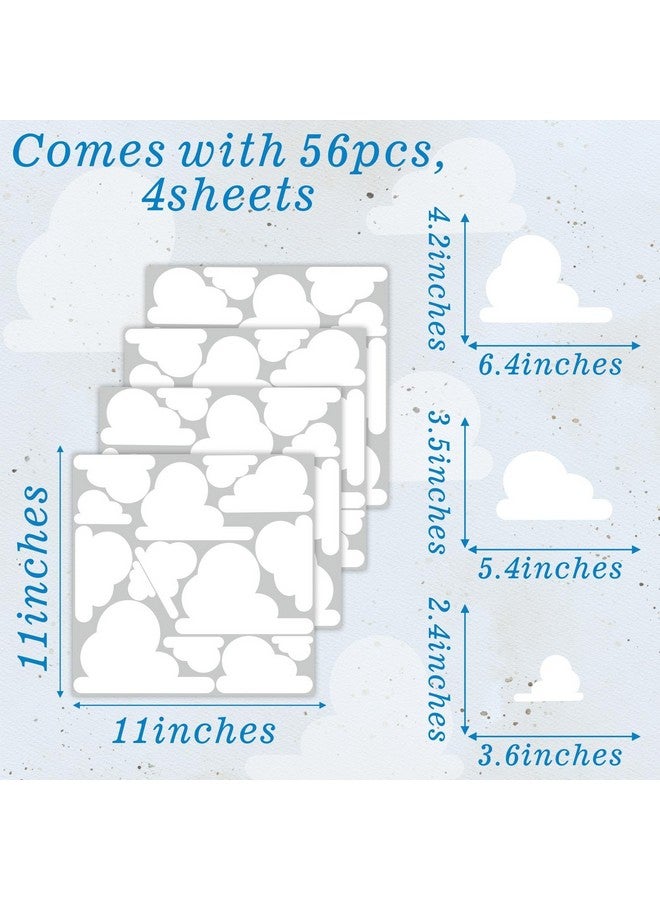Kazova White Cloud Wall Decals Vinyl Clouds Wall Sticker Removable Cloud Decals Peel and Stick Kids Wall Stickers Removable Cute Clouds Stickers for Nursery Kid Bedroom Baby Room Playroom Decor - Image 2
