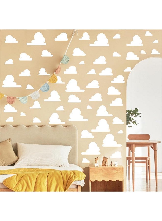 Kazova White Cloud Wall Decals Vinyl Clouds Wall Sticker Removable Cloud Decals Peel and Stick Kids Wall Stickers Removable Cute Clouds Stickers for Nursery Kid Bedroom Baby Room Playroom Decor - Image 1
