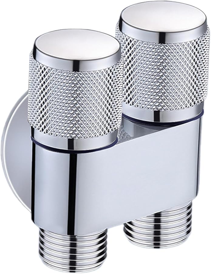 صمام زاوية توجيه المياه الأوتوماتيكي من الفولاذ المقاوم للصدأ الفضي لحوض غسالة الملابس - Image 4