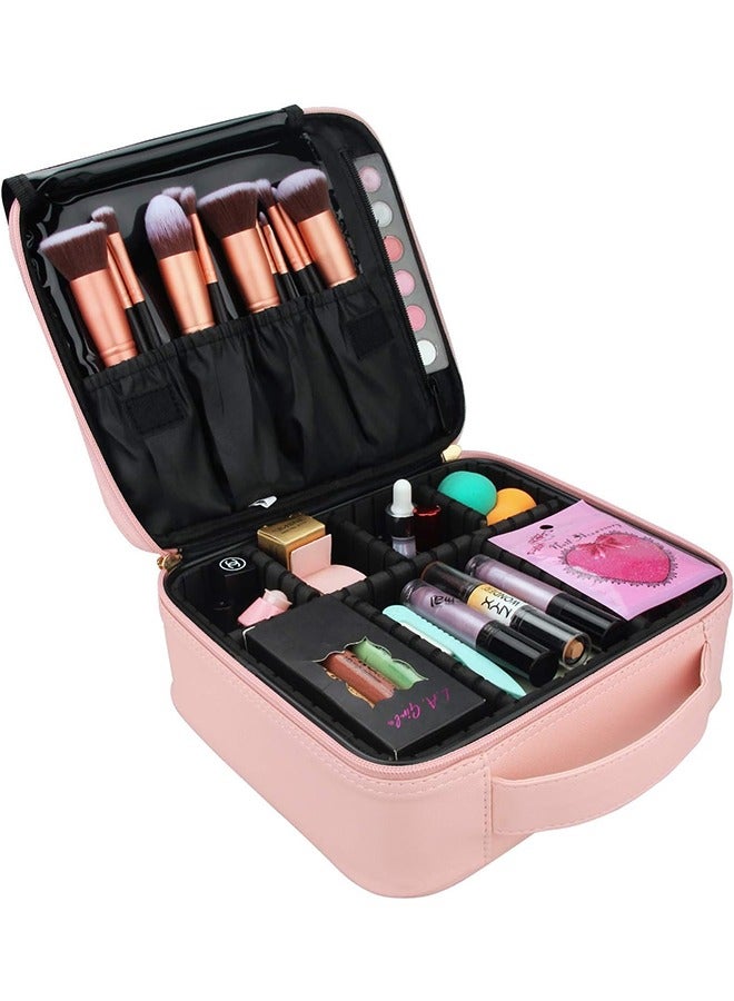 Makeup Cosmetic Storage Bag, Portable Waterproof Double Layer Make up Case Cosmetic Pouch Travel Storage Box Toiletry Organizer Tool  - Image 1
