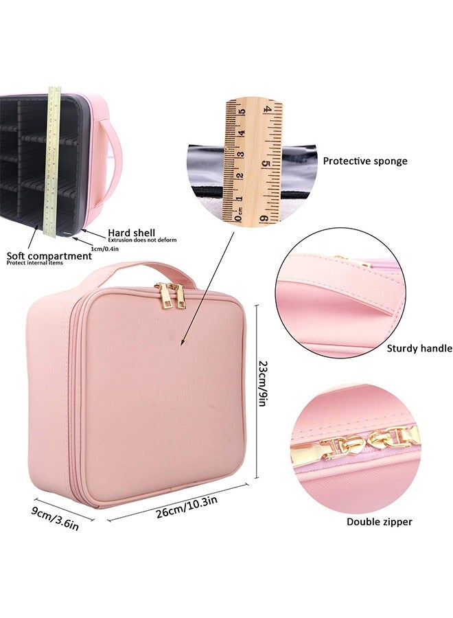 Makeup Cosmetic Storage Bag, Portable Waterproof Double Layer Make up Case Cosmetic Pouch Travel Storage Box Toiletry Organizer Tool  - Image 3