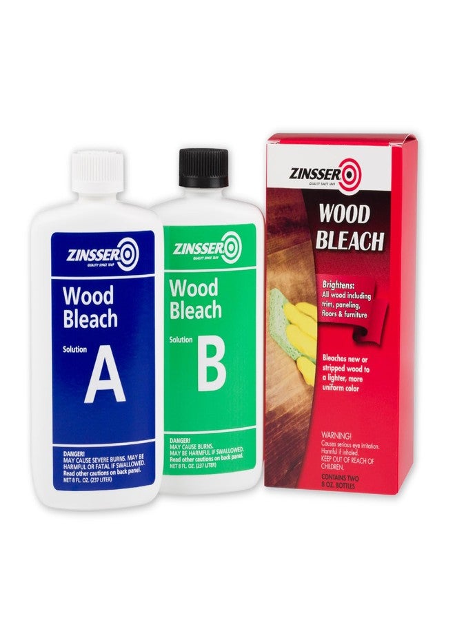 Zinsser Wood Bleach Kit | Lighten Furniture, Floors, Cabinets, Trim | Removes Red Tone | 2-Step Brightening System | 2-Step 8 fl. oz. Kit (16 fl. oz. Total) - Image 1