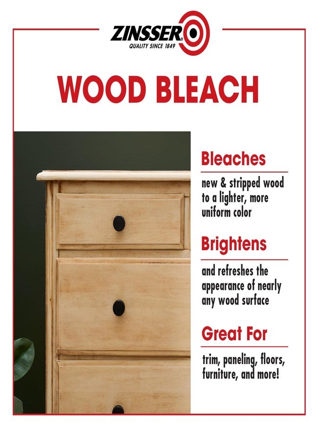 Zinsser Wood Bleach Kit | Lighten Furniture, Floors, Cabinets, Trim | Removes Red Tone | 2-Step Brightening System | 2-Step 8 fl. oz. Kit (16 fl. oz. Total) - Image 5
