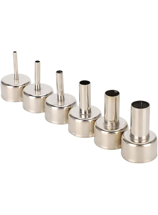 erorex Hot Air Gun Nozzle Stable High Performance Stainless Steel 6Pcs Simple Nozzle For Hot Air Gun Heat Gun Soldering Repairing - Image 1