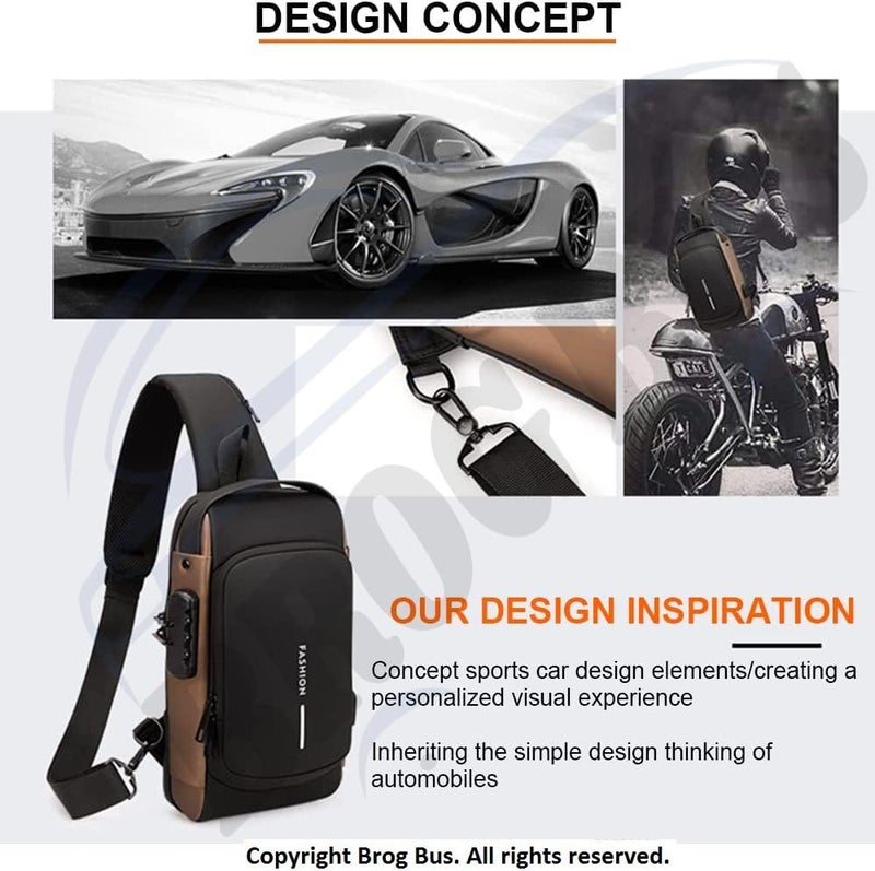BROGBUS Leather Men Bag Casual Business Messenger Bag for Cross body Bag Male Shoulder Bags Leather Sling Messenger Bag (Black) - Image 4
