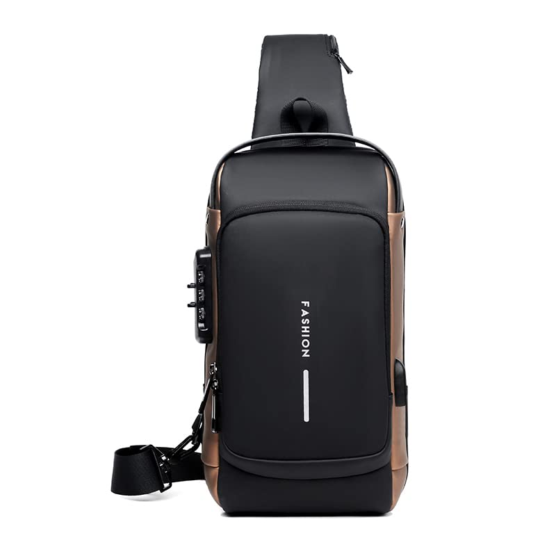 BROGBUS Leather Men Bag Casual Business Messenger Bag for Cross body Bag Male Shoulder Bags Leather Sling Messenger Bag (Black) - Image 1
