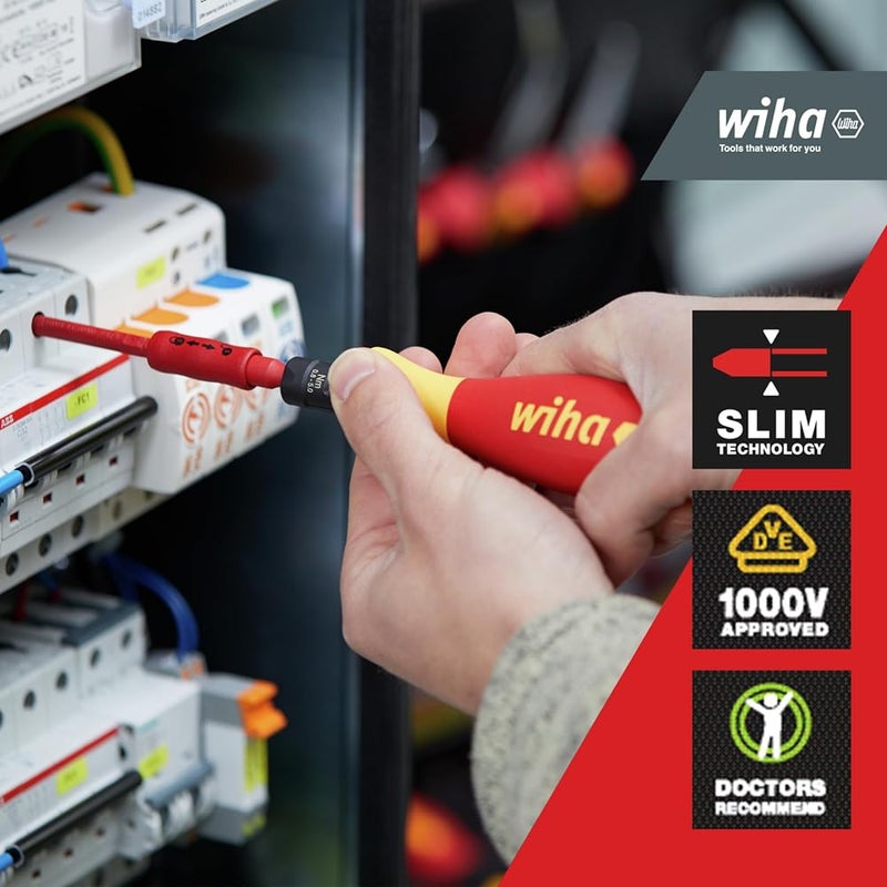 ويها مجموعة أدوات لولبية Wiha 38074، مكونة من 5 قطع، متعددة الألوان، بقوة عزم تتراوح بين 1.0 و5.0 نيوتن متر، مقاس VDE Slim - Image 3