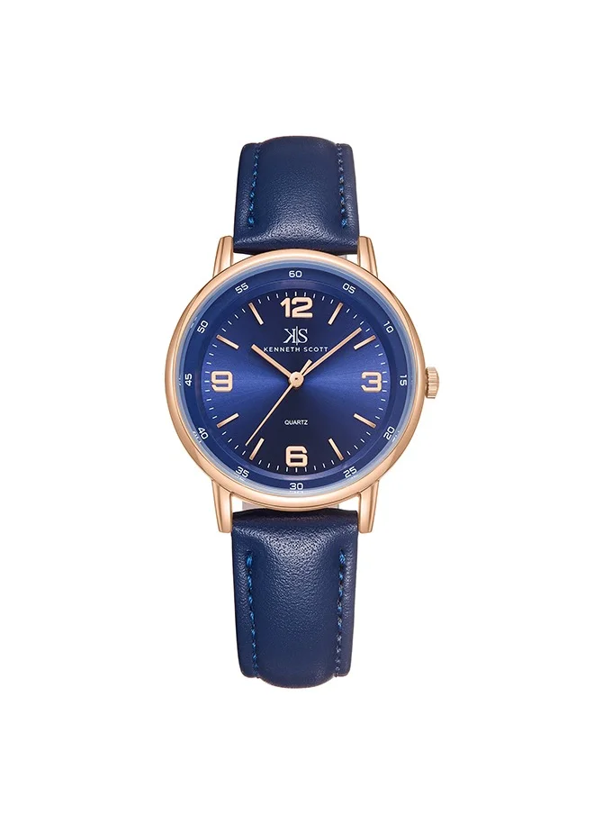 كينيث سكوت Kenneth Scott K23540-RLNN Women Analog Display Watch & Polyurethane Strap Blue