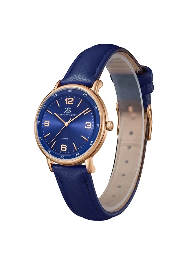 KENNETH SCOTT Kenneth Scott K23540-RLNN Women Analog Display Watch & Polyurethane Strap Blue