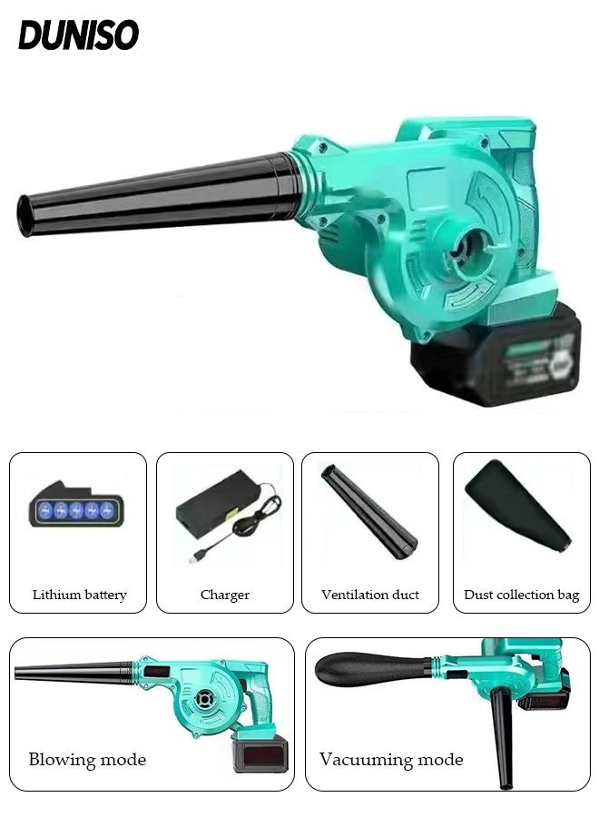 DUNISO Electric Blower, Cordless Leaf Blower，Multi-Purpose High-Power Car Vacuum Cleaner With Lithium Battery and Charger , for Leaves, Dust, Cars, Workshops, and Outdoor Cleaning - Image 1