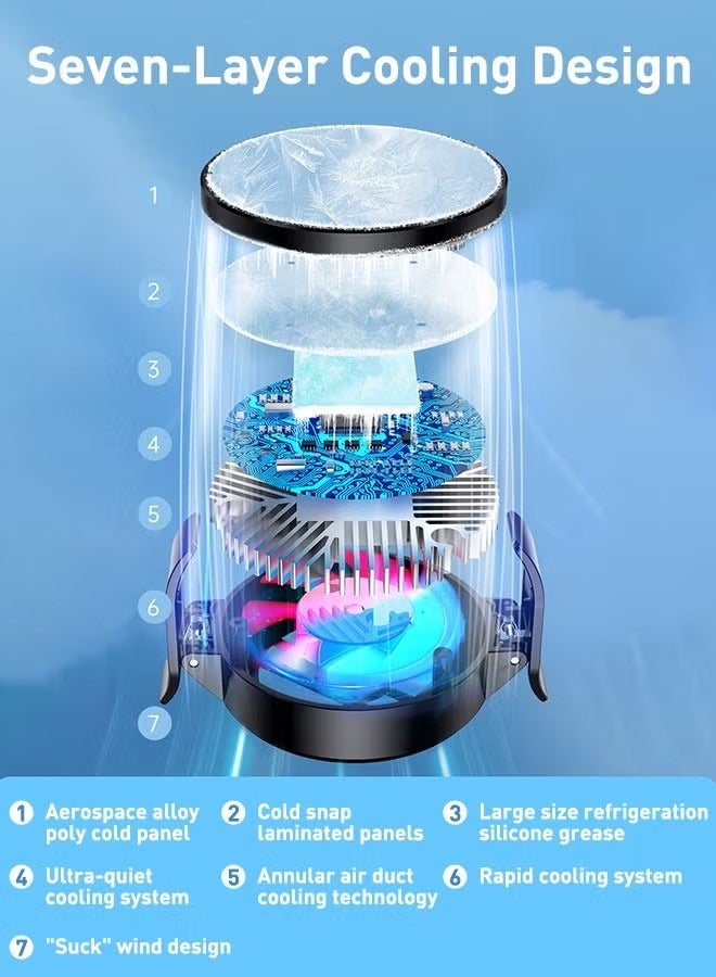 Loquat Phone Cooler, Phone Cooling Fan for Gaming And Live Streaming，Two Speed Adjustment, Fixture Design, Semiconductor Phone Cooler with RGB Light,Mini Phone Fan for Mobile Phone Tablet PC - Image 5