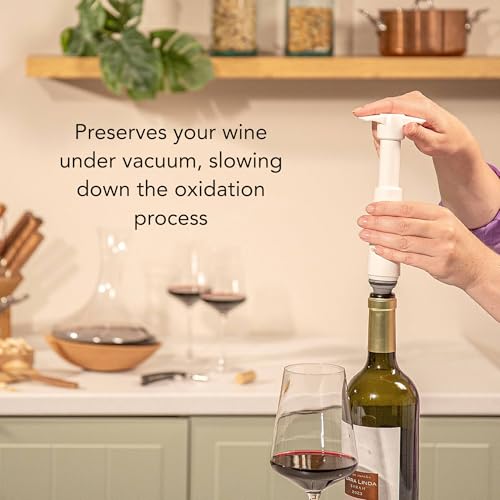 Vacu Vin Original Wine Saver with 1 Vacuum Bottle Stoppers – White Wine Preserver Pump for Red or White Wine – Manual Air Remover System – Airtight Seal – Keep Wine Fresh Longer - Image 4
