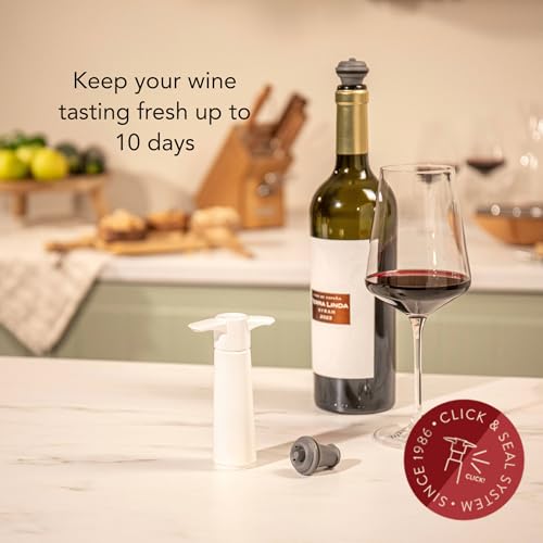 Vacu Vin Original Wine Saver with 1 Vacuum Bottle Stoppers – White Wine Preserver Pump for Red or White Wine – Manual Air Remover System – Airtight Seal – Keep Wine Fresh Longer - Image 2