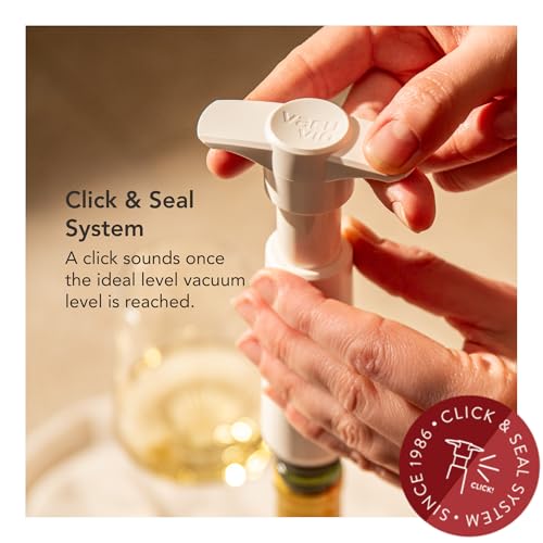 Vacu Vin Original Wine Saver with 1 Vacuum Bottle Stoppers – White Wine Preserver Pump for Red or White Wine – Manual Air Remover System – Airtight Seal – Keep Wine Fresh Longer - Image 5