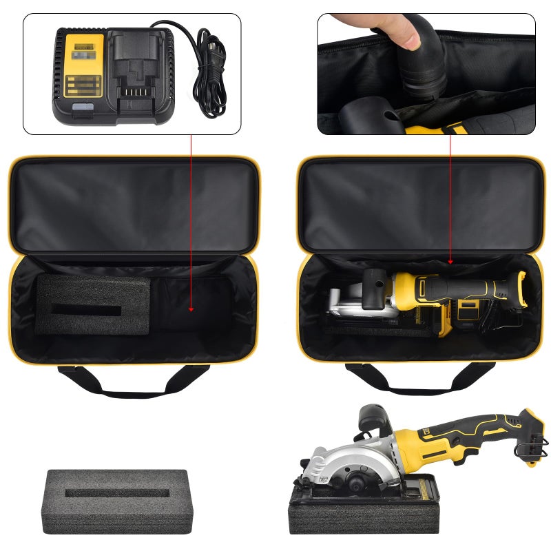 SAIKA Tool Bag for DEWALT ATOMIC 20V MAX 4-1/2"/ for DOVAMAN/for Worx WX439L/ for GALAX PRO Circular Saw Storage Organizer for Blade, Adapter, Blade Wrench, and Rip Guideï¼ˆCase Onlyï¼‰ - Image 4