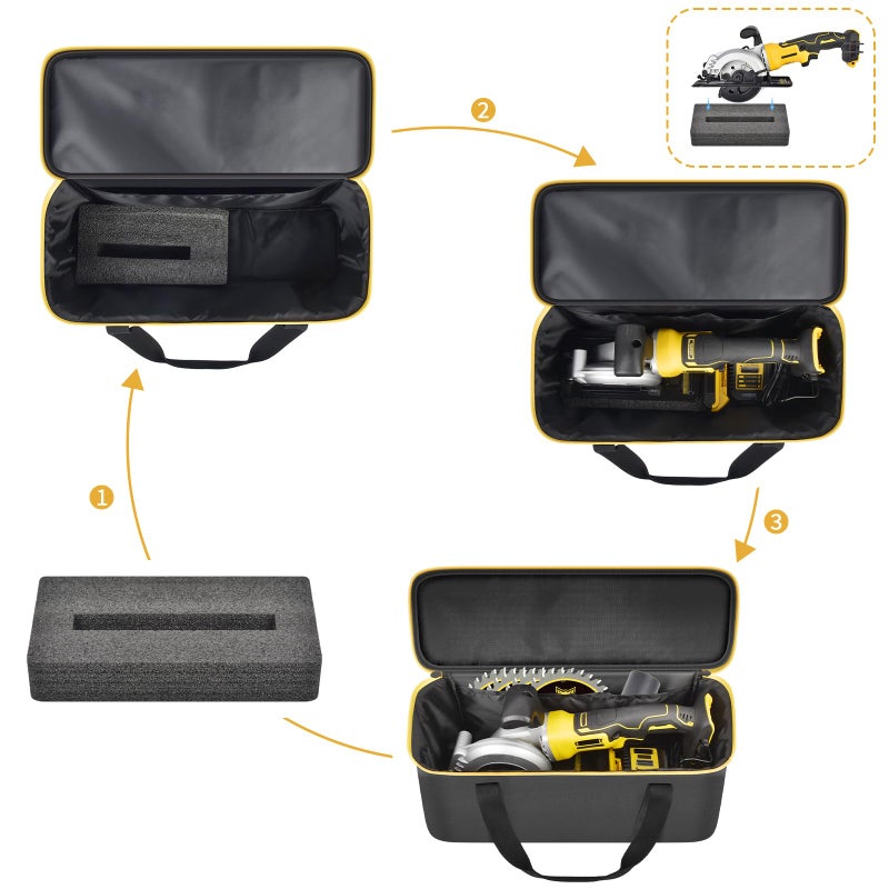 SAIKA Tool Bag for DEWALT ATOMIC 20V MAX 4-1/2"/ for DOVAMAN/for Worx WX439L/ for GALAX PRO Circular Saw Storage Organizer for Blade, Adapter, Blade Wrench, and Rip Guideï¼ˆCase Onlyï¼‰ - Image 5