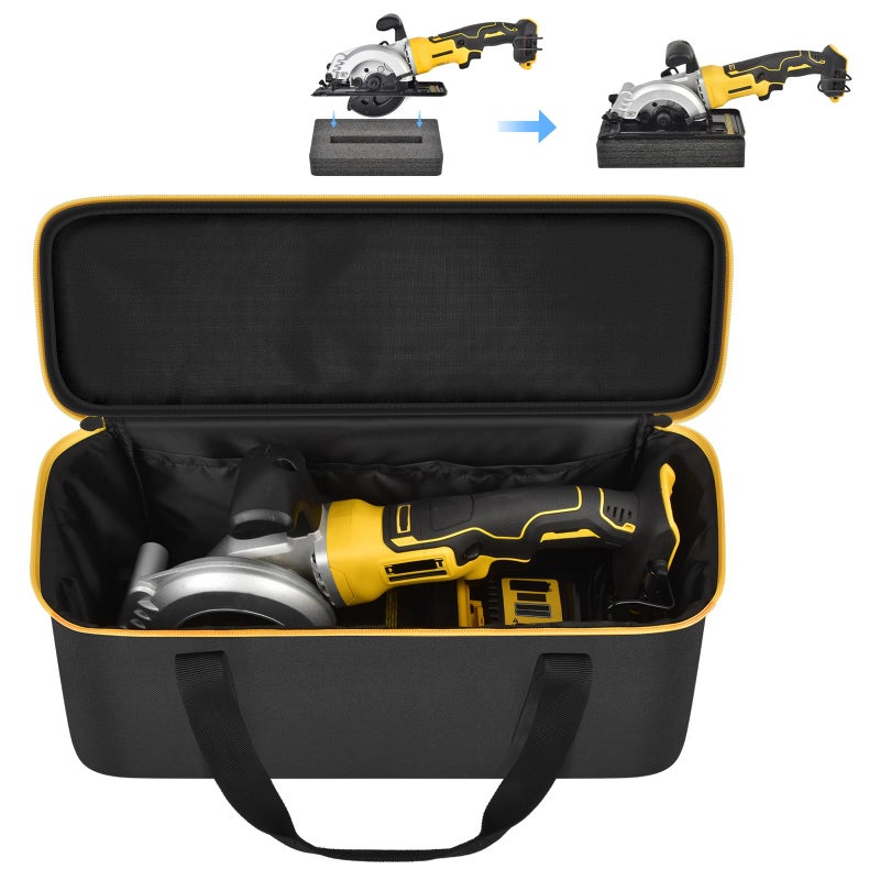 SAIKA Tool Bag for DEWALT ATOMIC 20V MAX 4-1/2"/ for DOVAMAN/for Worx WX439L/ for GALAX PRO Circular Saw Storage Organizer for Blade, Adapter, Blade Wrench, and Rip Guideï¼ˆCase Onlyï¼‰ - Image 1