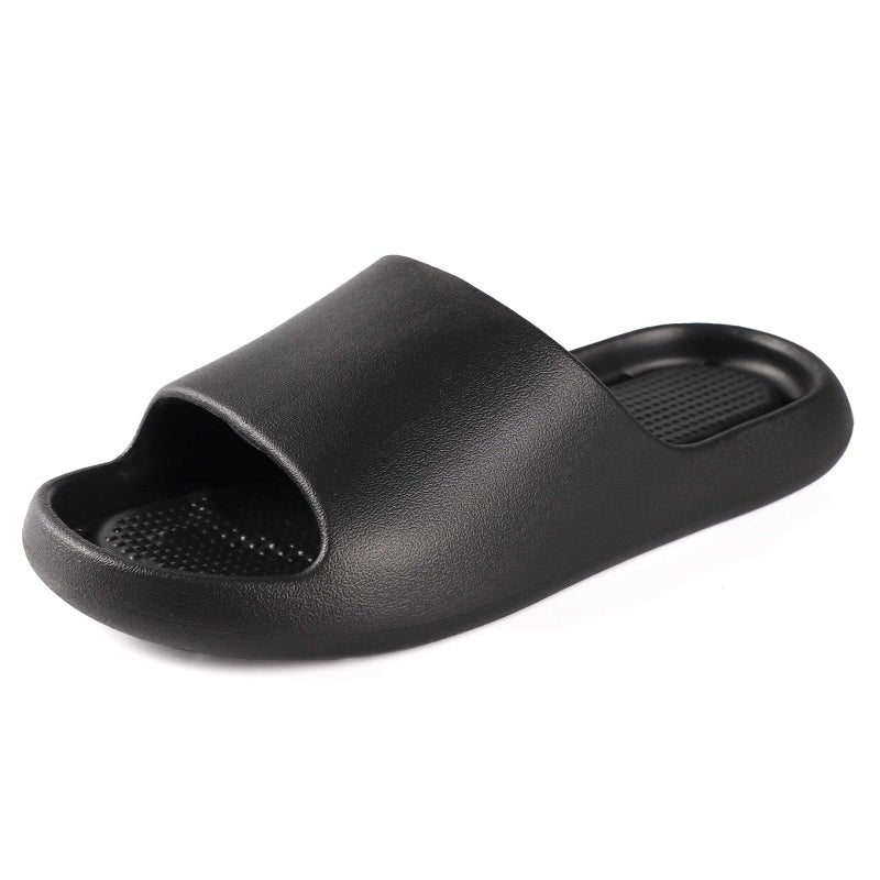 GETOEU Shower Shoes for Women and Men Massage Slide Sandals Soft Cushioned Anti-Slip Pool Slides Comfort Arch Support Quick Drying Shower Shoes with Drain Holes Bathroom Slides Slippers,Black,6-7 Women/4.5-5.5 Men - Image 3
