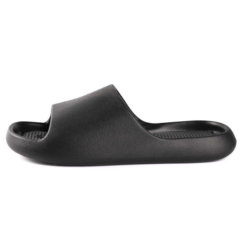 GETOEU Shower Shoes for Women and Men Massage Slide Sandals Soft Cushioned Anti-Slip Pool Slides Comfort Arch Support Quick Drying Shower Shoes with Drain Holes Bathroom Slides Slippers,Black,6-7 Women/4.5-5.5 Men - Image 2