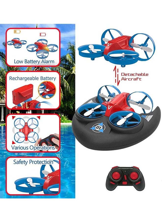 LENND 3 in 1 Water Land and Air RC Boat Toys for Boys, 2.4 GHz High Speed Remote Control Boat, Kids Drone 360° Spin and Flip, RC-Hovercrafts Pool Toys for Kids Toys for 8-12 Years Old Boys  - Image 4