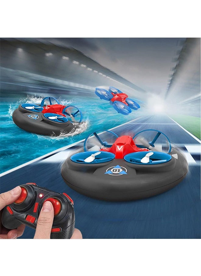 LENND 3 in 1 Water Land and Air RC Boat Toys for Boys, 2.4 GHz High Speed Remote Control Boat, Kids Drone 360° Spin and Flip, RC-Hovercrafts Pool Toys for Kids Toys for 8-12 Years Old Boys  - Image 1