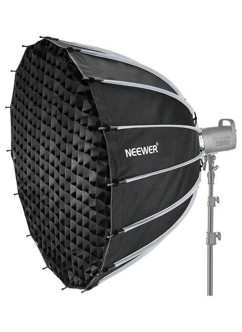 NEEWER 47.2inch/120cm Parabolic Softbox Quick Set up Quick Folding, with Diffusers/Honeycomb Grid/Bag, Compatible with Aputure 120d Light Dome Godox sl60w NEEWER RGB CB60 and Other Bowens Mount Lights