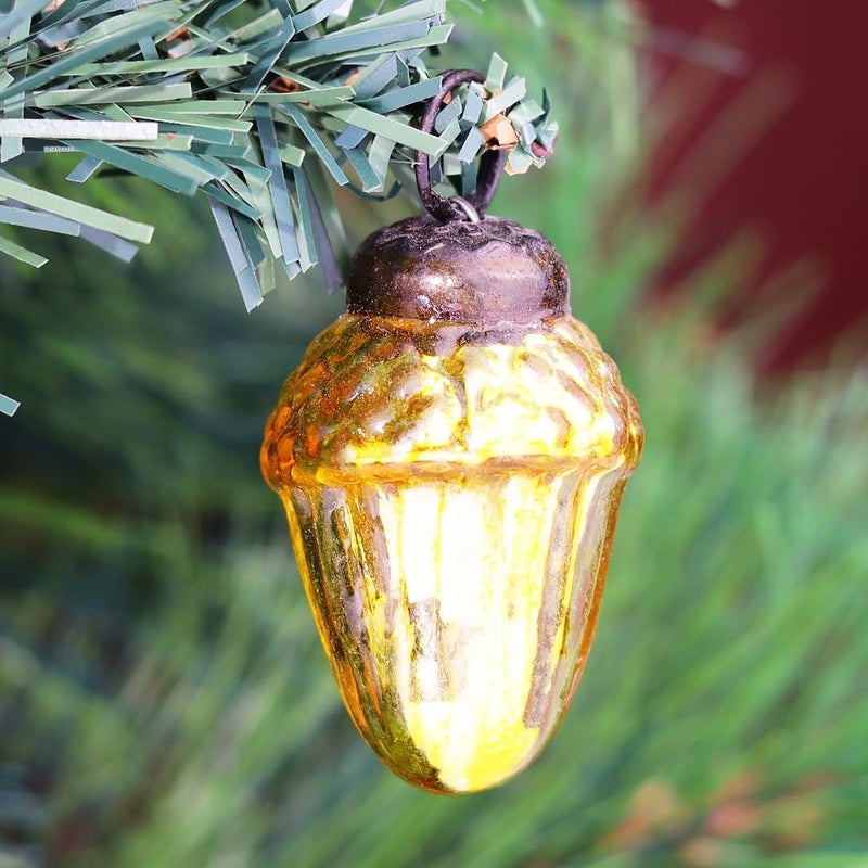 Indian-Shelf IndianShelf 50 Pieces Bulk Glass Acorn Colourful Felt Ornaments for Christmas Tree Thanksgiving Table Dcor Acorn Decorations for Christmas Tree Halloween New Year Valentine Day Party Decor - Image 4